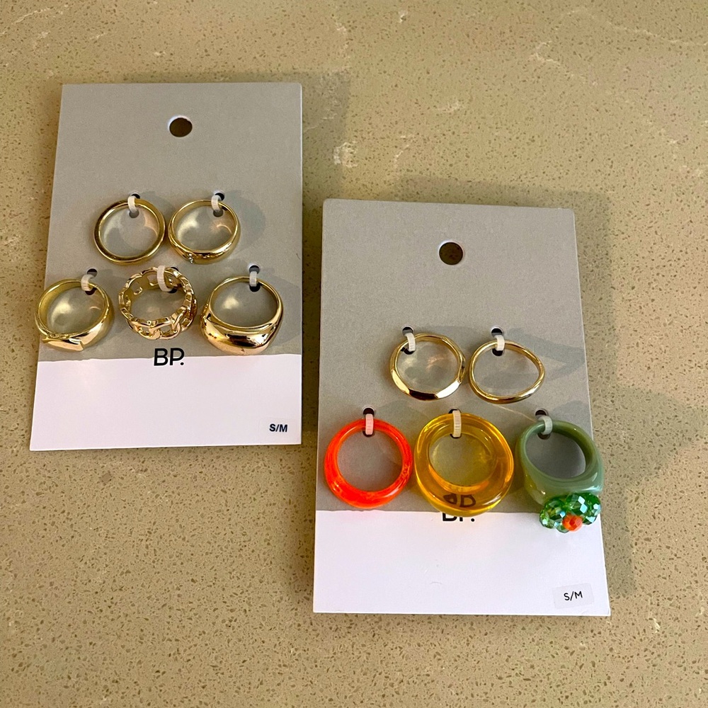 Nordstrom Rack Gold and Colorful Hoop Rings Collection